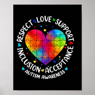 Autisme Respect Liefde Inclusie Aanvaarding Bewust Poster