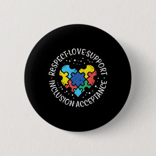 Autisme Respect Liefde Inclusie Aanvaarding Bewust Ronde Button 5,7 Cm