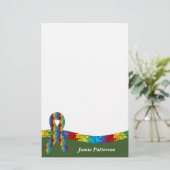 Autisme Ribbon Personal Stationery Briefpapier (Staand voorkant)