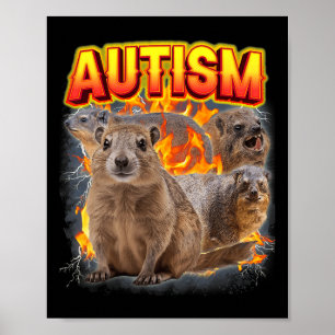 Autisme Rock Hyrax Ongepast Grappig Vreemd Specifi Poster