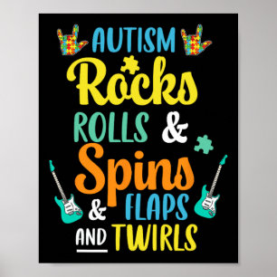 Autisme Rocks And Rolls Spint And Flapt And Draait Poster
