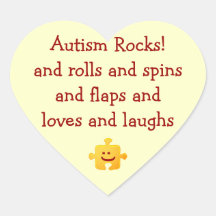 Autisme Rocks Heart Sticker