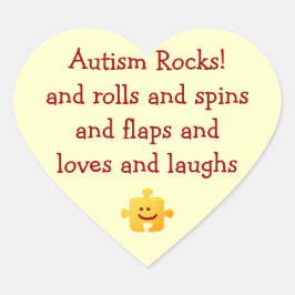 Autisme Rocks Heart Sticker