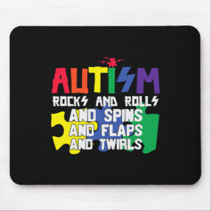 Autisme Rocks Rolls Spins Flapt En Draait Muismat