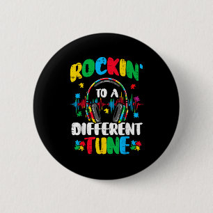 Autisme rockt een andere toon asd bewustzijn jonge ronde button 5,7 cm