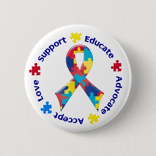 Autisme Ronde Button 5,7 Cm (Voorkant)