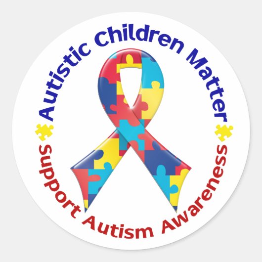 Autisme Ronde Sticker (Voorkant)