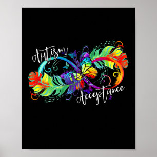 Autisme rood in plaats van oneindig symbool autist poster