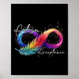 Autisme rood in plaats van oneindig symbool autist poster