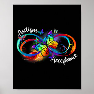 Autisme rood in plaats van oneindig symbool autist poster