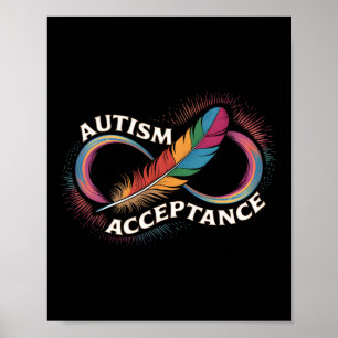 Autisme rood in plaats van oneindig symbool autist poster
