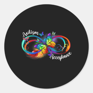 Autisme rood in plaats van oneindig symbool autist ronde sticker