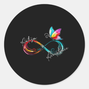 Autisme rood in plaats van oneindig symbool autist ronde sticker