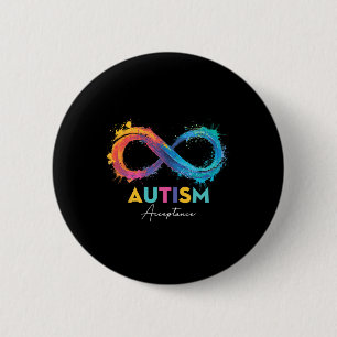 Autisme Rood In Plaats Van Oneindigheidssymbool Au Ronde Button 5,7 Cm