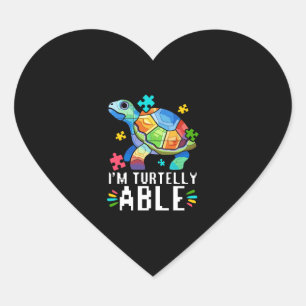 Autisme Schildpad Autistische puzzel Autisme Aware Hart Sticker