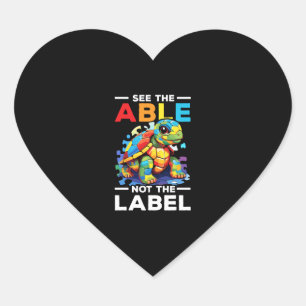 Autisme Schildpad Autistische puzzel Autisme Aware Hart Sticker