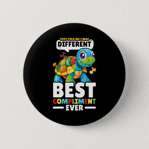 Autisme Schildpad Autistische puzzel Autisme Aware Ronde Button 5,7 Cm