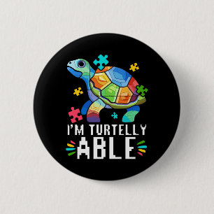 Autisme Schildpad Autistische puzzel Autisme Aware Ronde Button 5,7 Cm
