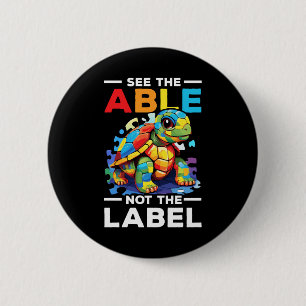 Autisme Schildpad Autistische puzzel Autisme Aware Ronde Button 5,7 Cm