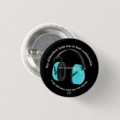 Autisme/Sensory Ear-defenders Awareness - Black Ronde Button 3,2 Cm (Voorkant /achterkant)