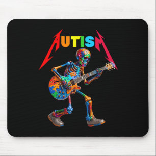 Autisme Skelet Gitaar Rock Puzzel Muziek Autisme B Muismat