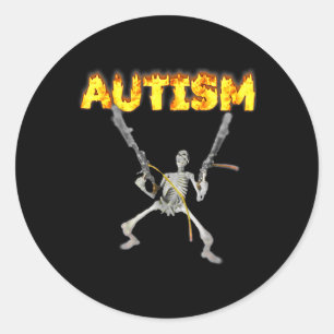 Autisme Skelet Grappig Vreemd Specifiek Dank Meme Ronde Sticker