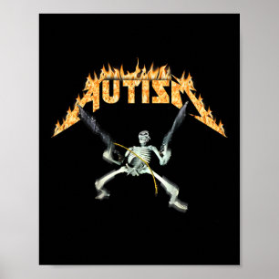 Autisme Skelet Meme Grappige Mannen Vrouwen Kinder Poster