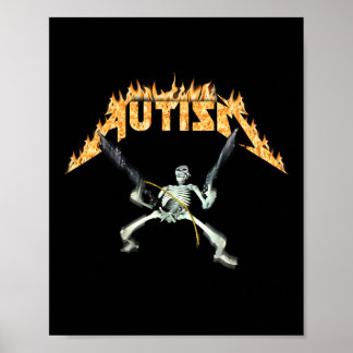 Autisme Skelet Meme Grappige Mannen Vrouwen Kinder Poster
