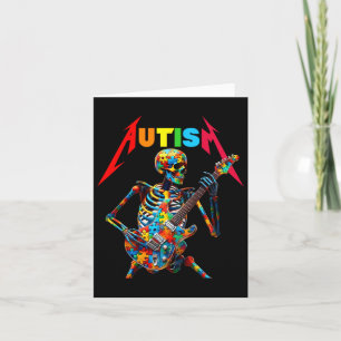 Autisme Skeleton Gitaarspeler Rock Muziek Autisme  Kaart