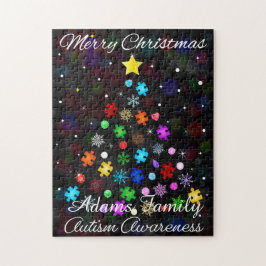 Autisme Sneeuwvlok Kerstboom Legpuzzel