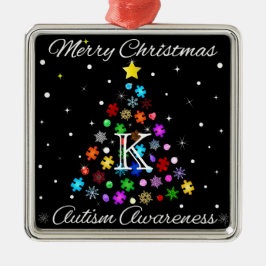 Autisme Sneeuwvlok Kerstboom Metalen Ornament
