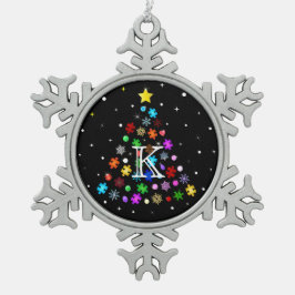 Autisme Sneeuwvlok Kerstboom Tin Sneeuwvlok Ornament