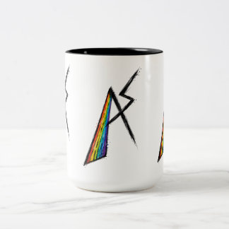 Autisme Spectrum AS Symbool | Moderne Regenboog Tweekleurige Koffiemok