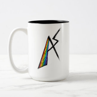 Autisme Spectrum AS Symbool | Moderne Regenboog Tweekleurige Koffiemok