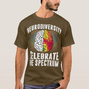 Autisme Spectrum ASD ADHD Rainbow Brain Neurodiver T-shirt
