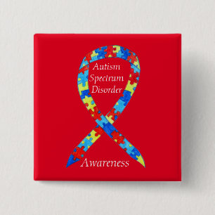 Autisme Spectrum Disorder Aangepaste puzzle lint Vierkante Button 5,1 Cm