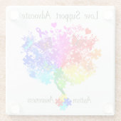 Autisme Spectrum Tree Glazen Onderzetter (Achterkant)