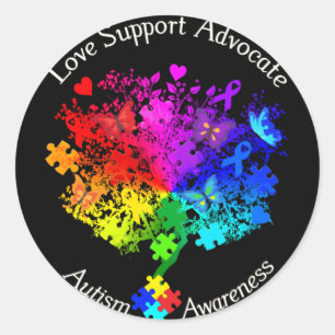 Autisme Spectrum Tree Ronde Sticker