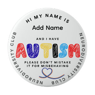 Autisme Speld ID Neurodiversiteitsclub Ronde Button 4,0 Cm