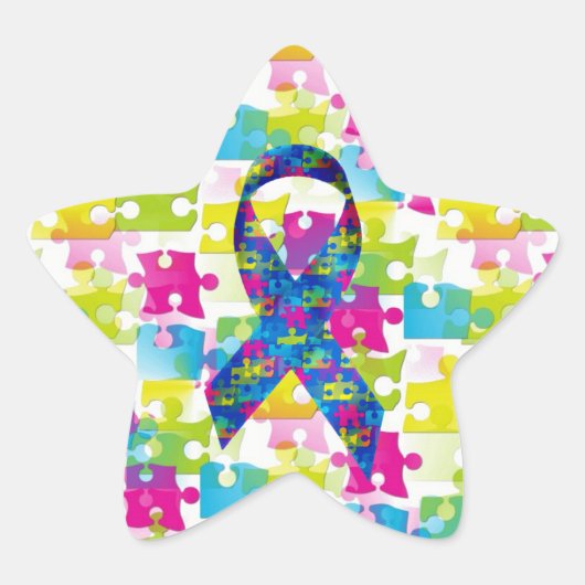 Autisme Ster Sticker (Voorkant)