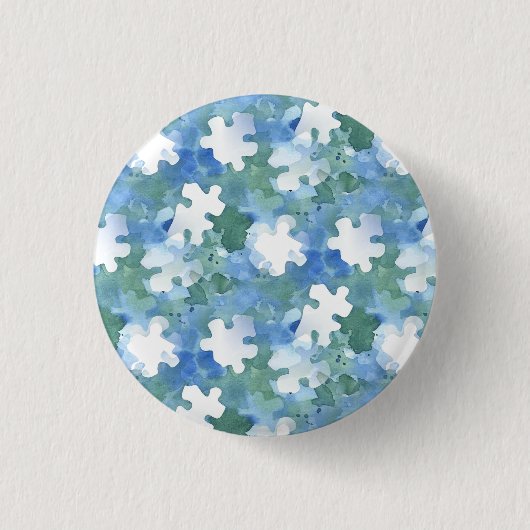 Autisme Stickers van het puzzelstuk Ronde Button 3,2 Cm (Voorkant)
