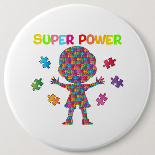 Autisme, superkracht ronde button 6,0 cm