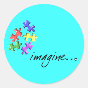 Autisme Support geeft een "beeld"-ontwerp Ronde Sticker
