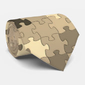 Autisme symbool Puzzle Piece Sepia Stropdas (Opgerold)