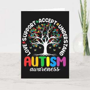 Autisme T-shirt Liefde Aanvaarden Steun Autistisch Kaart