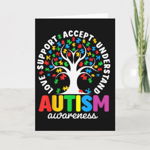 Autisme T-shirt Liefde Aanvaarden Steun Autistisch Kaart