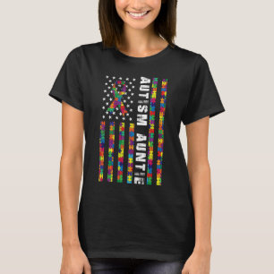 Autisme Tante Amerikaanse Vlag Autisme Bewustzijn T-shirt