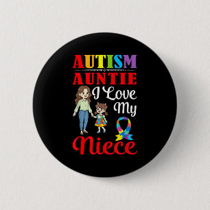 Autisme Tante Ik Hou Van Mijn Niece Bewustzijn Ond Ronde Button 5,7 Cm