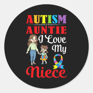 Autisme Tante Ik Hou Van Mijn Niece Bewustzijn Ste Ronde Sticker