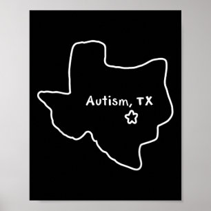Autisme Texaans Shirt Grappig Autisme Shirt Grappi Poster